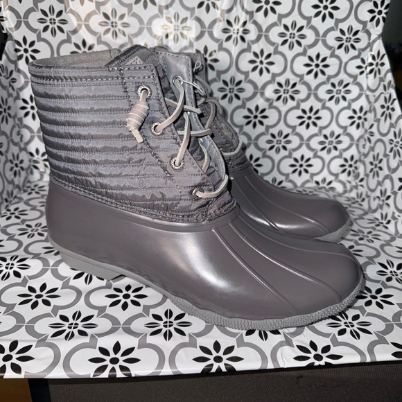 Sperry women’s nwt insulated Gray Duck Boots Sz 9.5 - Picture 4 of 13